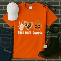 Pace Love Pumkin Halloween Love Heart Skeleton Peace Pumpkins Tall T-Shirt