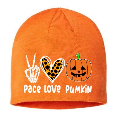 Pace Love Pumkin Halloween Love Heart Skeleton Peace Pumpkins Sustainable Beanie