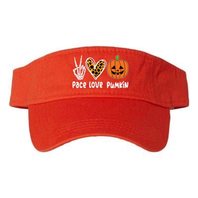 Pace Love Pumkin Halloween Love Heart Skeleton Peace Pumpkins Valucap Bio-Washed Visor