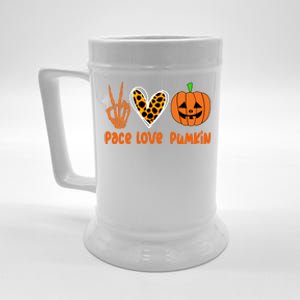 Pace Love Pumkin Halloween Love Heart Skeleton Peace Pumpkins Beer Stein