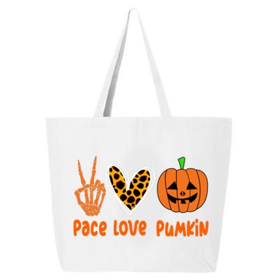 Pace Love Pumkin Halloween Love Heart Skeleton Peace Pumpkins 25L Jumbo Tote