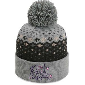 Paris Lettering The Baniff Cuffed Pom Beanie