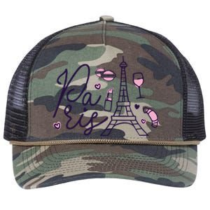 Paris Lettering Retro Rope Trucker Hat Cap