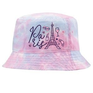 Paris Lettering Tie-Dyed Bucket Hat