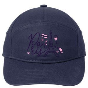 Paris Lettering 7-Panel Snapback Hat