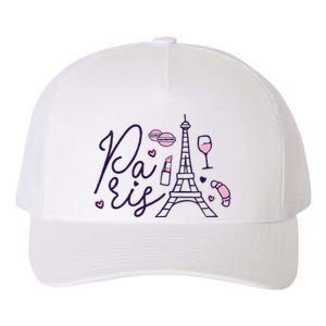 Paris Lettering Yupoong Adult 5-Panel Trucker Hat