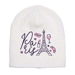 Paris Lettering Short Acrylic Beanie