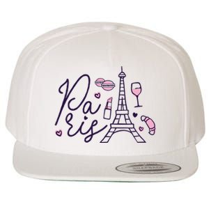 Paris Lettering Wool Snapback Cap