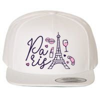 Paris Lettering Wool Snapback Cap