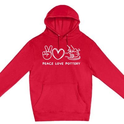 Peace, Love Pottery Retro Pottery Lover Ceramics Artist Premium Pullover Hoodie