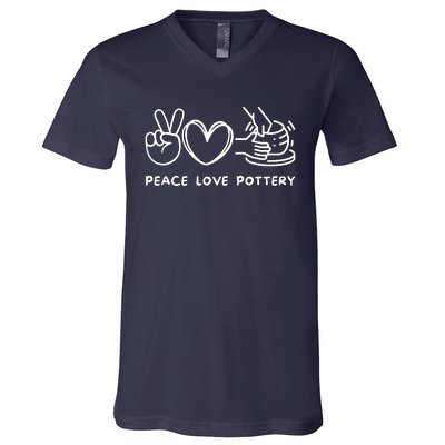 Peace, Love Pottery Retro Pottery Lover Ceramics Artist V-Neck T-Shirt