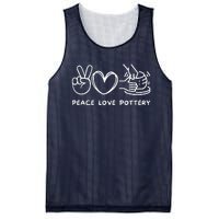 Peace, Love Pottery Retro Pottery Lover Ceramics Artist Mesh Reversible Basketball Jersey Tank