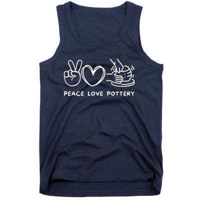 Peace, Love Pottery Retro Pottery Lover Ceramics Artist Tank Top