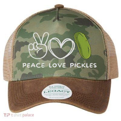 Peace, Love Pickles Retro Pickles Lover Food Lover Legacy Tie Dye Trucker Hat