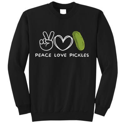 Peace, Love Pickles Retro Pickles Lover Food Lover Sweatshirt