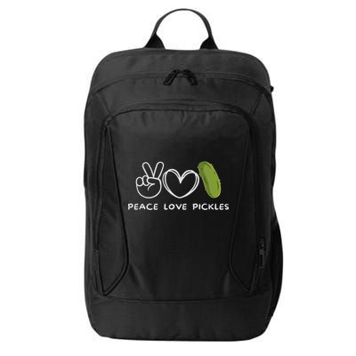 Peace, Love Pickles Retro Pickles Lover Food Lover City Backpack