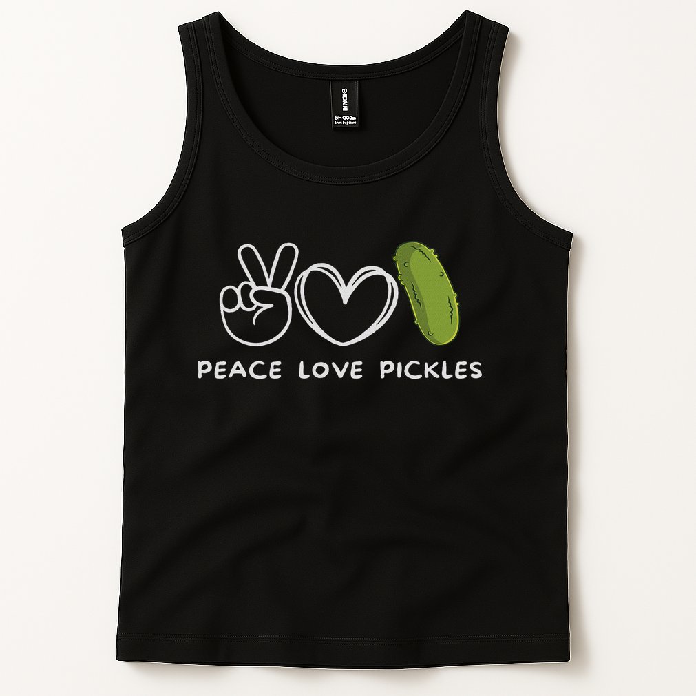Peace, Love Pickles Retro Pickles Lover Food Lover Tank Top