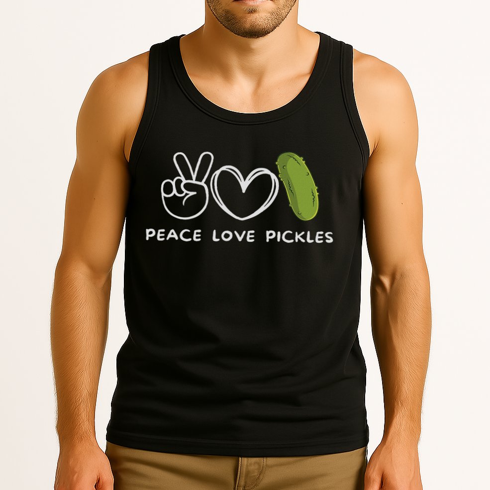 Peace, Love Pickles Retro Pickles Lover Food Lover Tank Top