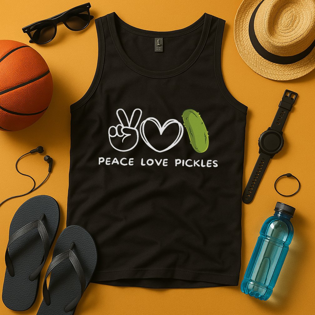 Peace, Love Pickles Retro Pickles Lover Food Lover Tank Top