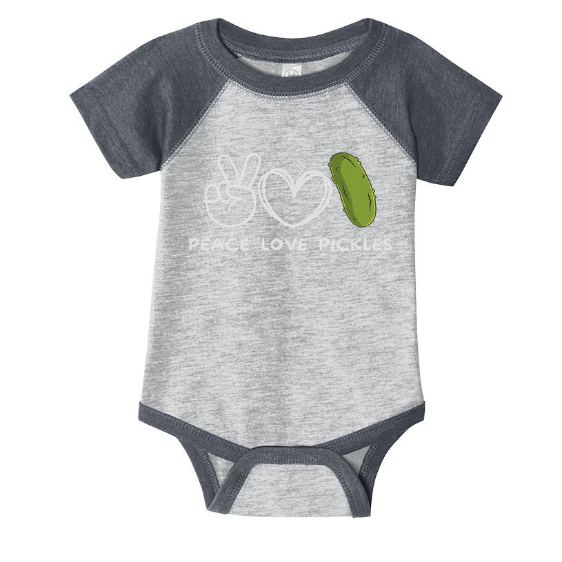 Peace, Love Pickles Retro Pickles Lover Food Lover Infant Baby Jersey Bodysuit
