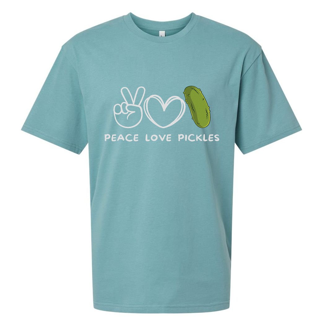 Peace, Love Pickles Retro Pickles Lover Food Lover Sueded Cloud Jersey T-Shirt