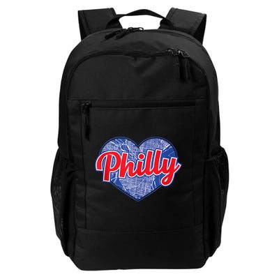 Philadelphia Love Philly Baseball Heart Philadelphia City Map Vintage Phill Backpack