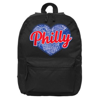 Philadelphia Love Philly Baseball Heart Philadelphia City Map Vintage Phill 16 in Basic Backpack