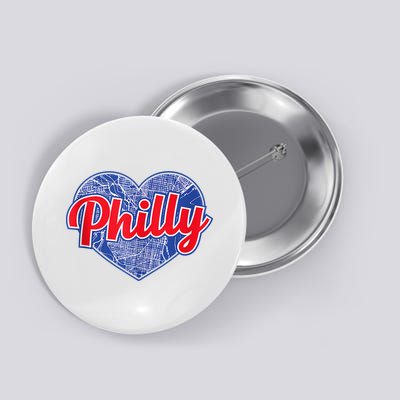 Philadelphia Love Philly Baseball Heart Philadelphia City Map Vintage Phill Button