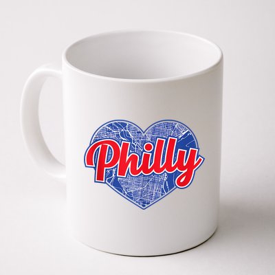 Philadelphia Love Philly Baseball Heart Philadelphia City Map Vintage Phill Mug