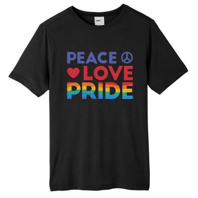 Peace Love Pride Rainbow Heart Retro Style Lgbt Pride Great Gift Tall Fusion ChromaSoft Performance T-Shirt