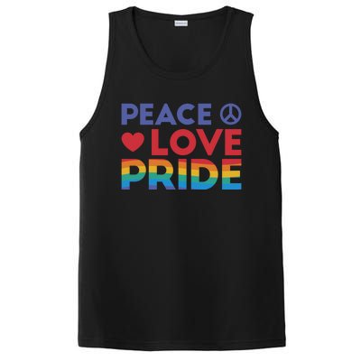 Peace Love Pride Rainbow Heart Retro Style Lgbt Pride Great Gift PosiCharge Competitor Tank