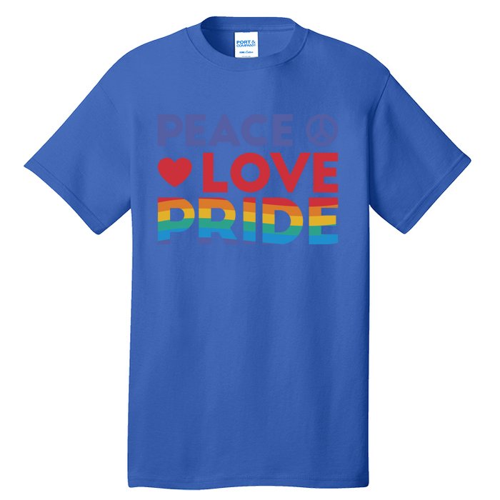 Peace Love Pride Rainbow Heart Retro Style Lgbt Pride Great Gift Tall T-Shirt