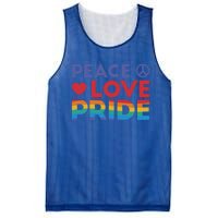 Peace Love Pride Rainbow Heart Retro Style Lgbt Pride Great Gift Mesh Reversible Basketball Jersey Tank