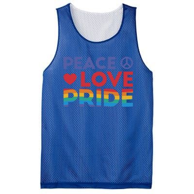 Peace Love Pride Rainbow Heart Retro Style Lgbt Pride Great Gift Mesh Reversible Basketball Jersey Tank