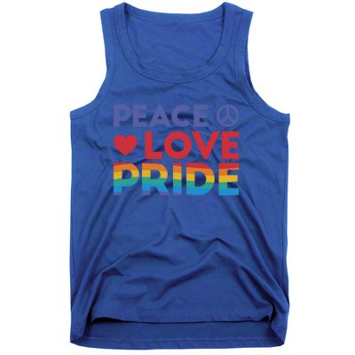 Peace Love Pride Rainbow Heart Retro Style Lgbt Pride Great Gift Tank Top