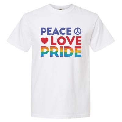 Peace Love Pride Rainbow Heart Retro Style Lgbt Pride Great Gift Garment-Dyed Heavyweight T-Shirt