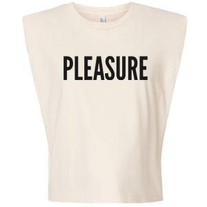 Pleasure Letter Printed White for Wo Garment-Dyed Women's Muscle Tee