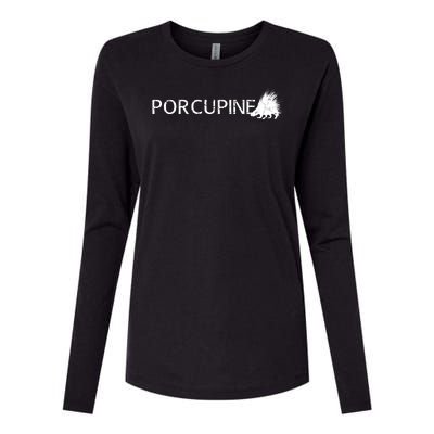 Porcupine Logo Womens Cotton Relaxed Long Sleeve T-Shirt