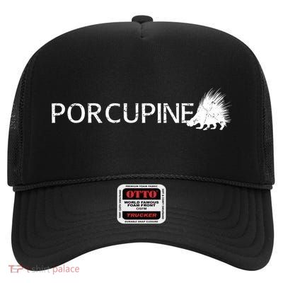 Porcupine Logo High Crown Mesh Back Trucker Hat