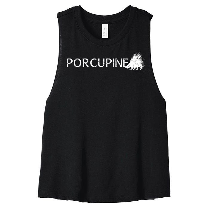 Porcupine Logo Women's Racerback Cropped Tank