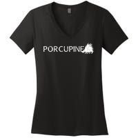 Porcupine Logo Women's V-Neck T-Shirt