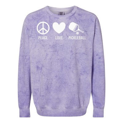 Peace Love Pickleball funny Pickleball Coach and Player Colorblast Crewneck Sweatshirt