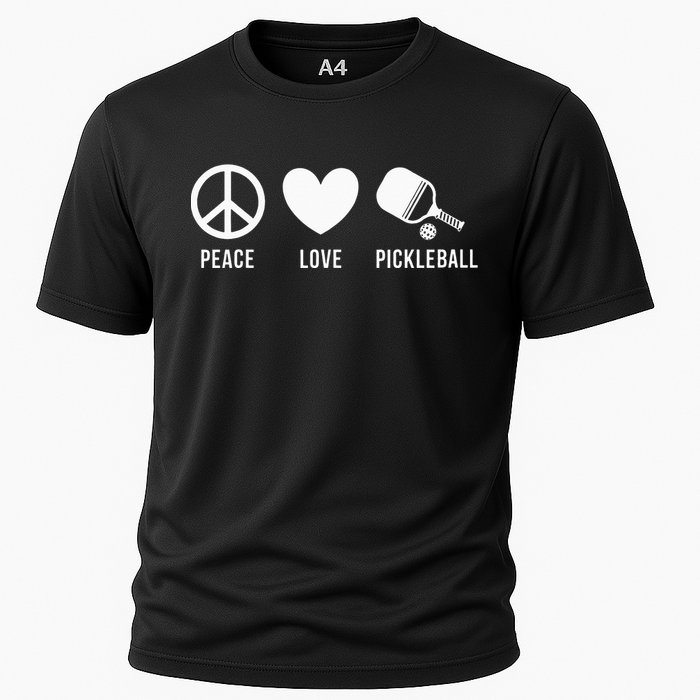 Peace Love Pickleball funny Pickleball Coach and Player Cooling Performance Crew T-Shirt