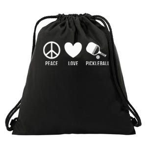 Peace Love Pickleball funny Pickleball Coach and Player Drawstring Bag