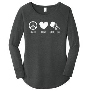 Peace Love Pickleball funny Pickleball Coach and Player Women's Perfect Tri Tunic Long Sleeve Shirt