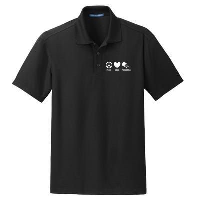 Peace Love Pickleball funny Pickleball Coach and Player Dry Zone Grid Polo