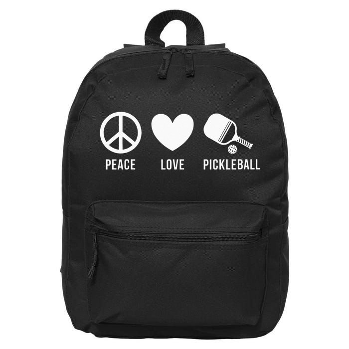 Peace Love Pickleball funny Pickleball Coach and Player 16 in Basic Backpack