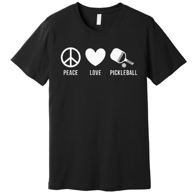 Peace Love Pickleball funny Pickleball Coach and Player Premium T-Shirt