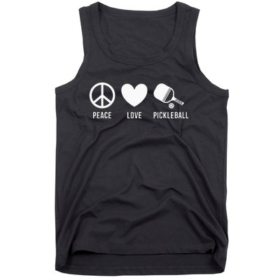 Peace Love Pickleball funny Pickleball Coach and Player Tank Top