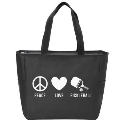 Peace Love Pickleball funny Pickleball Coach and Player Zip Tote Bag